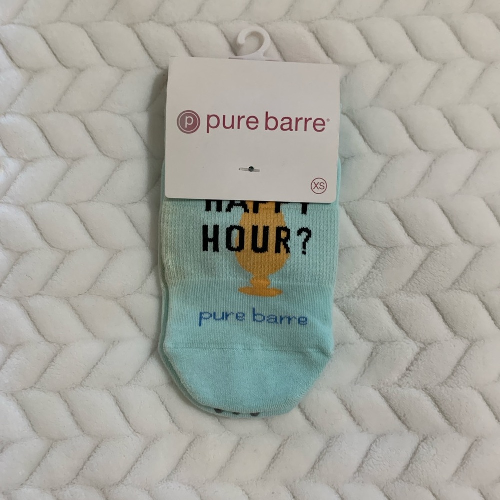 Pure Barre Light Blue “Happy Hour” Grip Socks